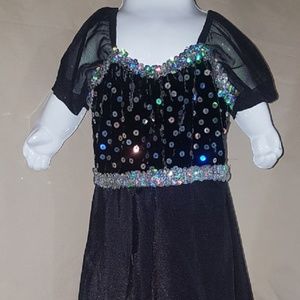 Black and Silver Sequin Dance Costume